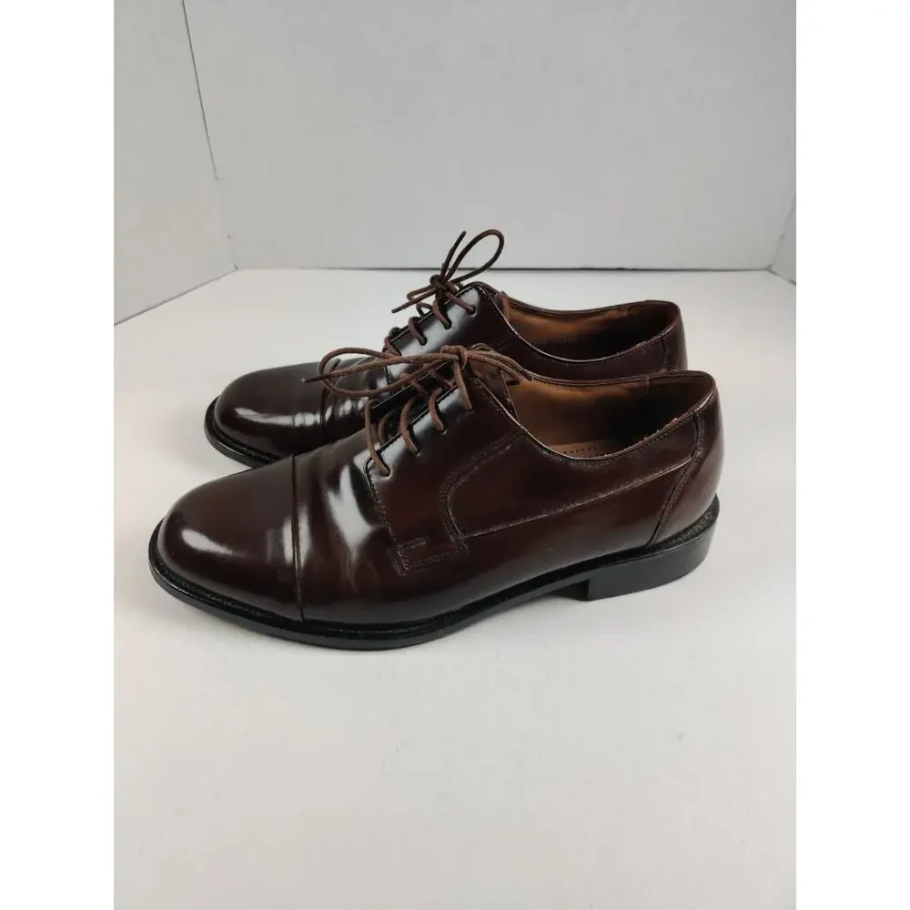 Bostonian Oxford Dress Shoes Men's Size 9 W Brown Leather Lace-Up Business
